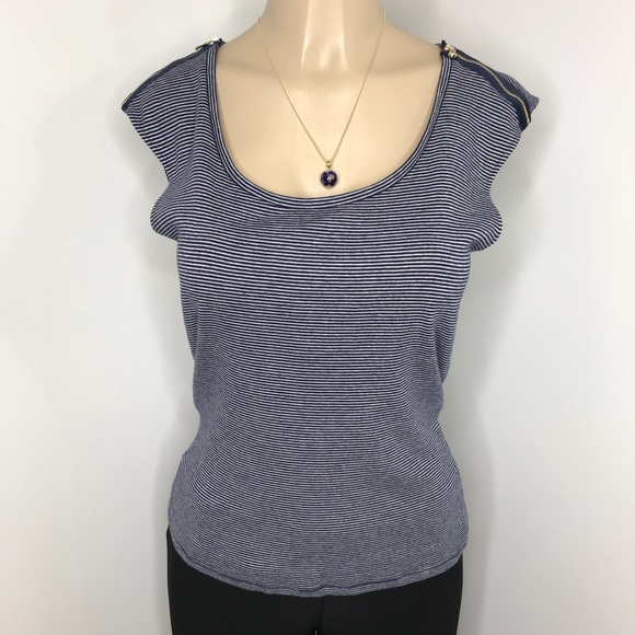 Ann Taylor Tops - ANN TAYLOR Navy & White Striped Tank Top Size M